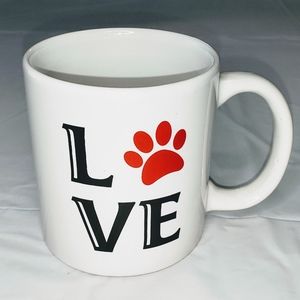 Novelty Pet Lovers Coffee Mug ‘LOVE’ & Red Paw Pri